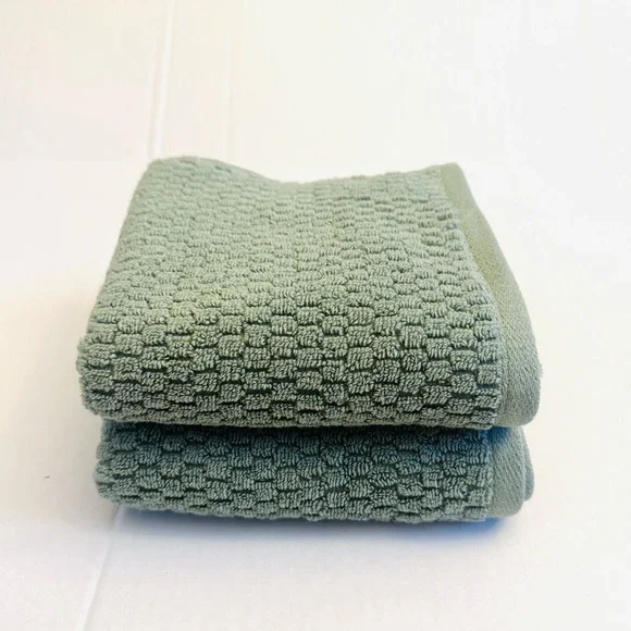 4pc TRULY LOU Quick Dry Zero Twist Cotton Bath Towel Set - Oil Green - Picture 5 of 7